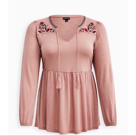 torrid Tops - NWT TORRID Balloon Sleeve Babydoll Top - Pink Size 1X